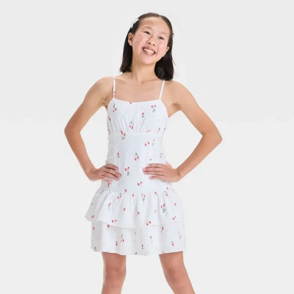 Art Class Girls' Drop Waist Sleeveless Strawberry Printed Dress, Size M‎ (8)